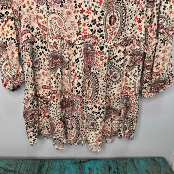 Torrid Babydoll Clip Dot Crinkle Gauze Crochet Neck Top Size 2x - Picture 12 of 16